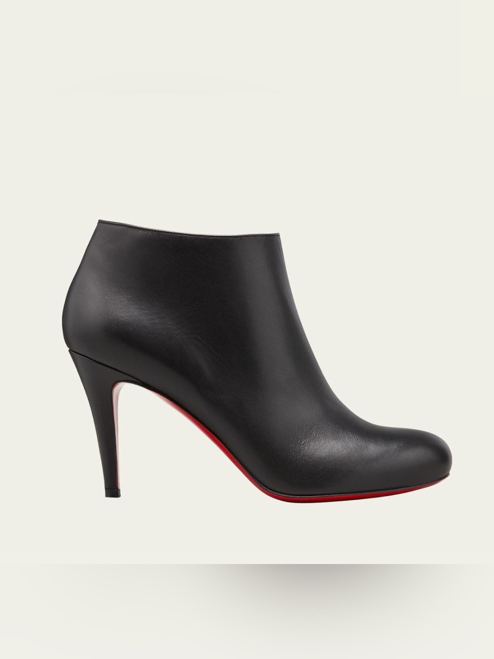 Christian Louboutin Belle Black Leather Ankle Booties with Red Sole